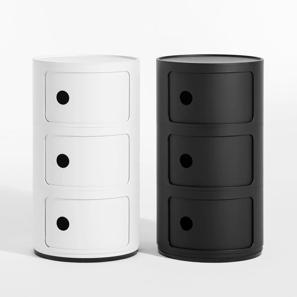 Kartell Componibili 4986 tárolóasztal, matt, 2 tárolórésszel, több színben Szín: fekete