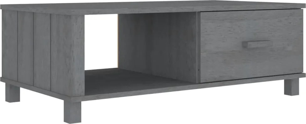 vidaXL HAMAR sötétszürke tömör fenyőfa dohányzóasztal 100 x 55 x 35 cm