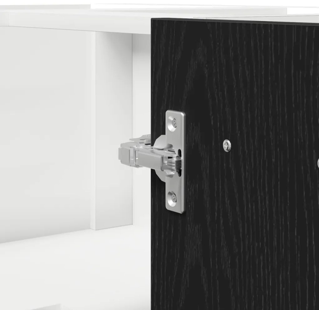 vidaXL Fekete Tölgy Sarok Alsó Szekrény - 75.5 x 75.5 x 81.5 cm, MDF-ből készült