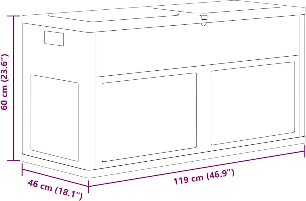 Szürke/Fekete Kerti Tárolóláda 320 L