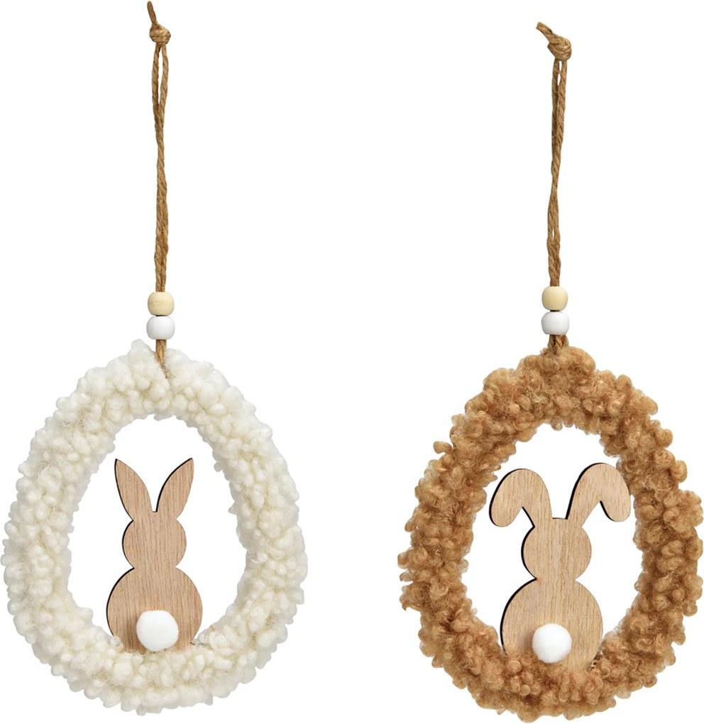 Függő fa tojás BUNNYA - több színben Termék színe: Krém