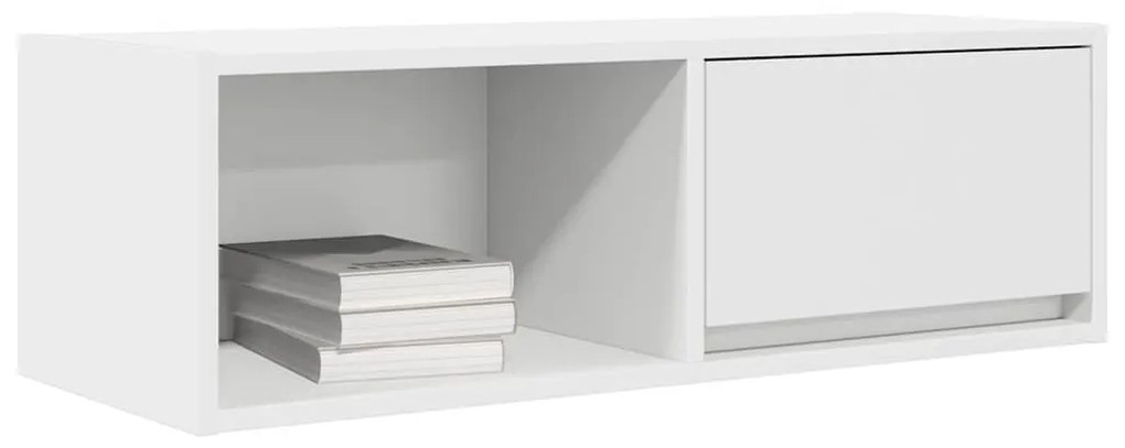 2 db fehér szerelt fa TV-szekrény 80x31x25,5 cm