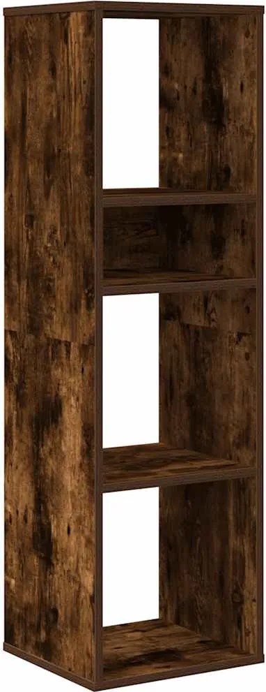 vidaXL füstös tölgy színű szerelt fa könyvszekrény 34x31x112 cm