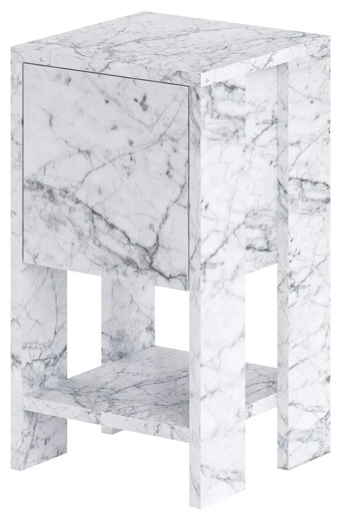 Éjjeliszekrény Ema - Carrara Marble