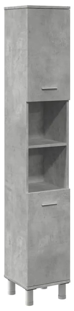 Betonszürke forgácslap fürdőszobaszekrény 30 x 30 x 179 cm