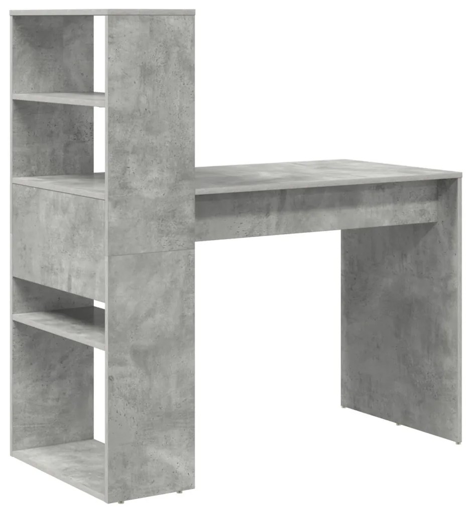 vidaXL Asztal tárolóval Beton Szürke 113x54x120 cm Szerelt fa