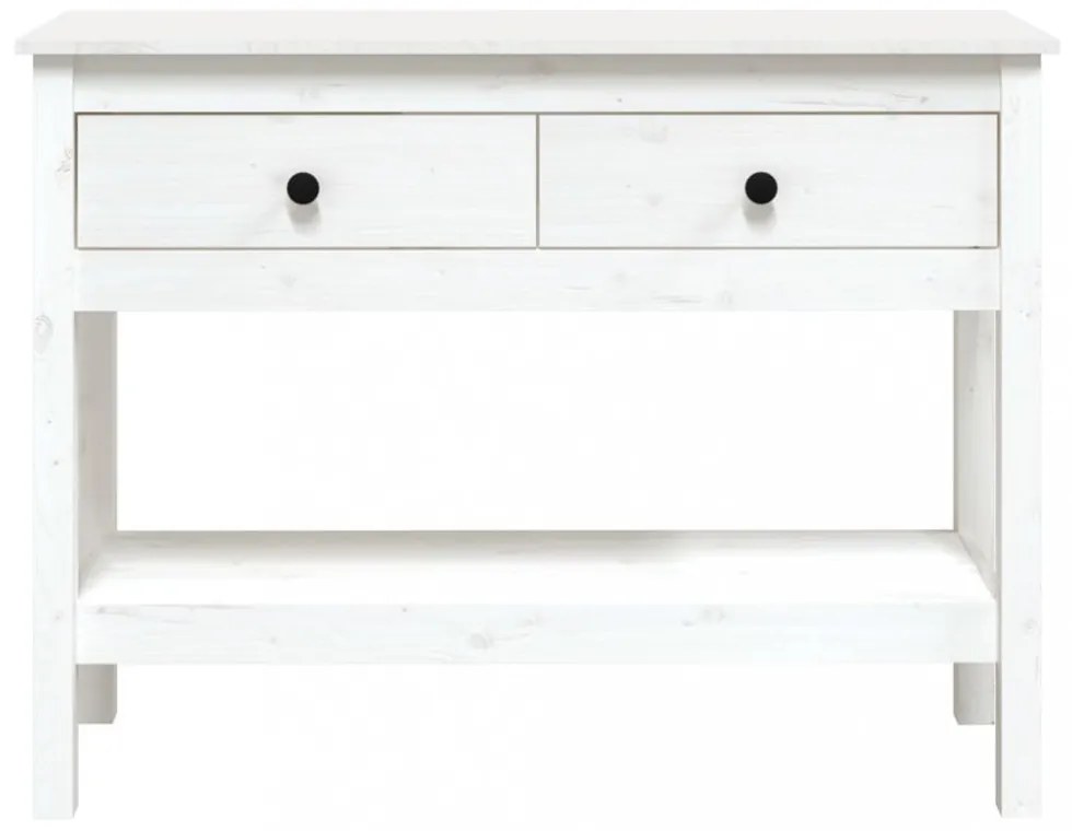 fehér tömör fenyőfa tálalóasztal 100 x 35 x 75 cm