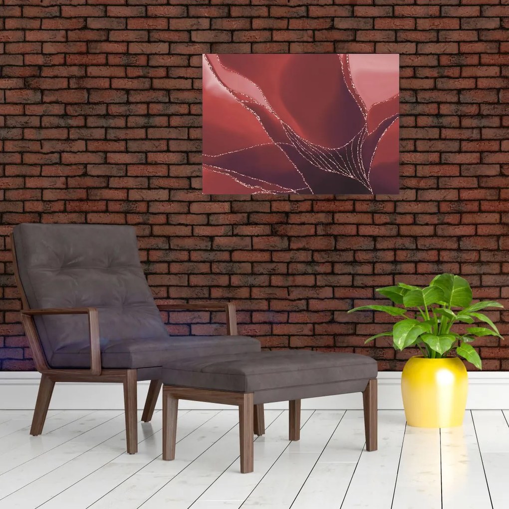 Kép - Piros absztrakt virág N⁰2 (70x50 cm)