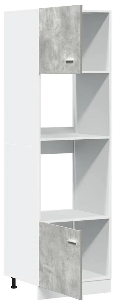 betonszürke forgácslap mikrohullámú sütő szekrény 60x57x207 cm
