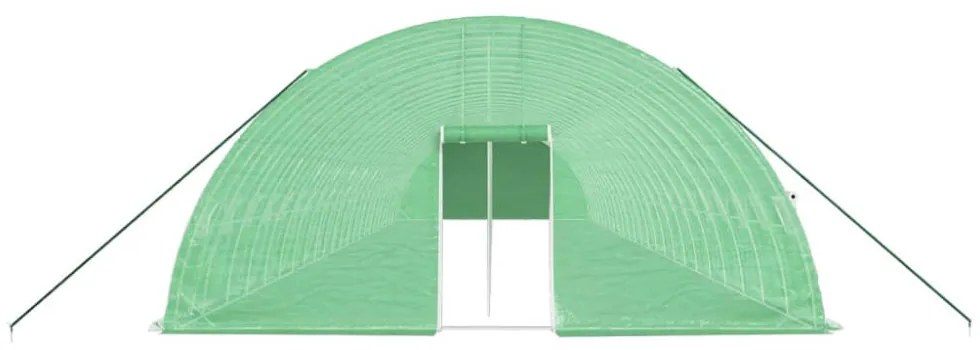 zöld acélvázas melegház 144 m² 24 x 6 x 2,85 m