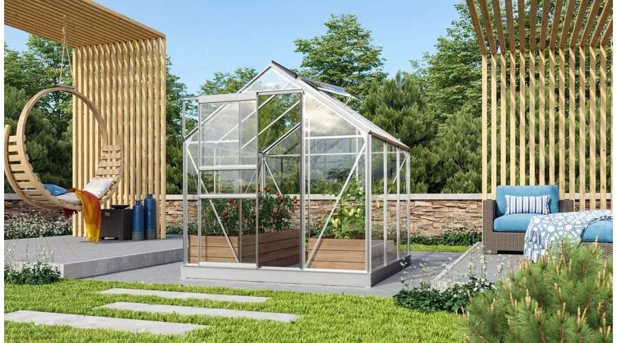 üvegház VITAVIA VENUS 3800 tiszta üveg 3 mm ezüst színű LG1026