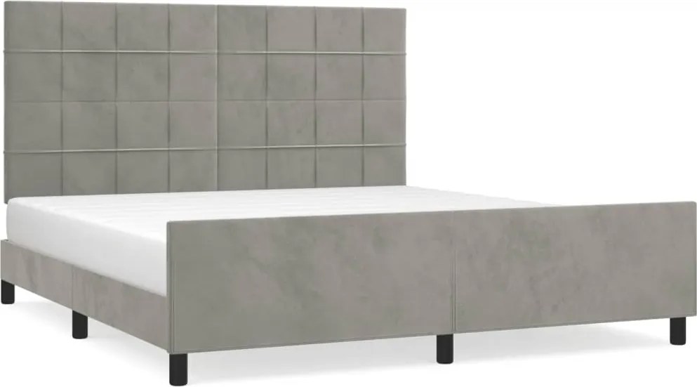 vidaXL világosszürke bársony ágykeret matrac nélkül 160 x 200 cm