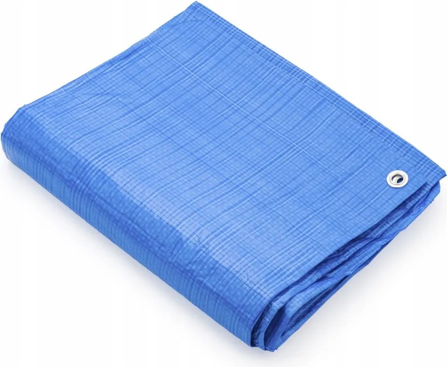 Ponyva kék 50g 4m x 4m, fűzőlyukakkal, fagyálló, vízálló, Uv álló