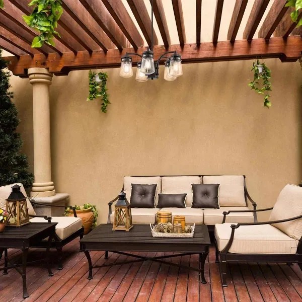 Kichler KL-LYNDON-5P-AZ - Kültéri csillár rúdon LYNDON 5xE27/60W/230V IP44