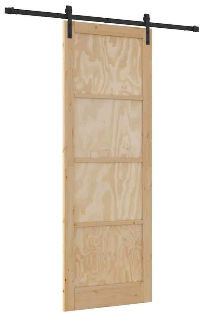 Csúszó Ajtó Természetes és fekete 83 x 232 cm