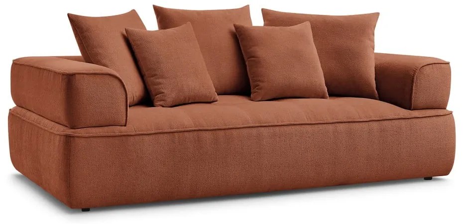 Terrakotta színű zsenília kanapé 237 cm Whesley – Bobochic Paris