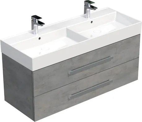 SAT Cube Way Fürdőszobaszekrény mosdóval 120x53x46 cm beton matt CUBE461202BESAT