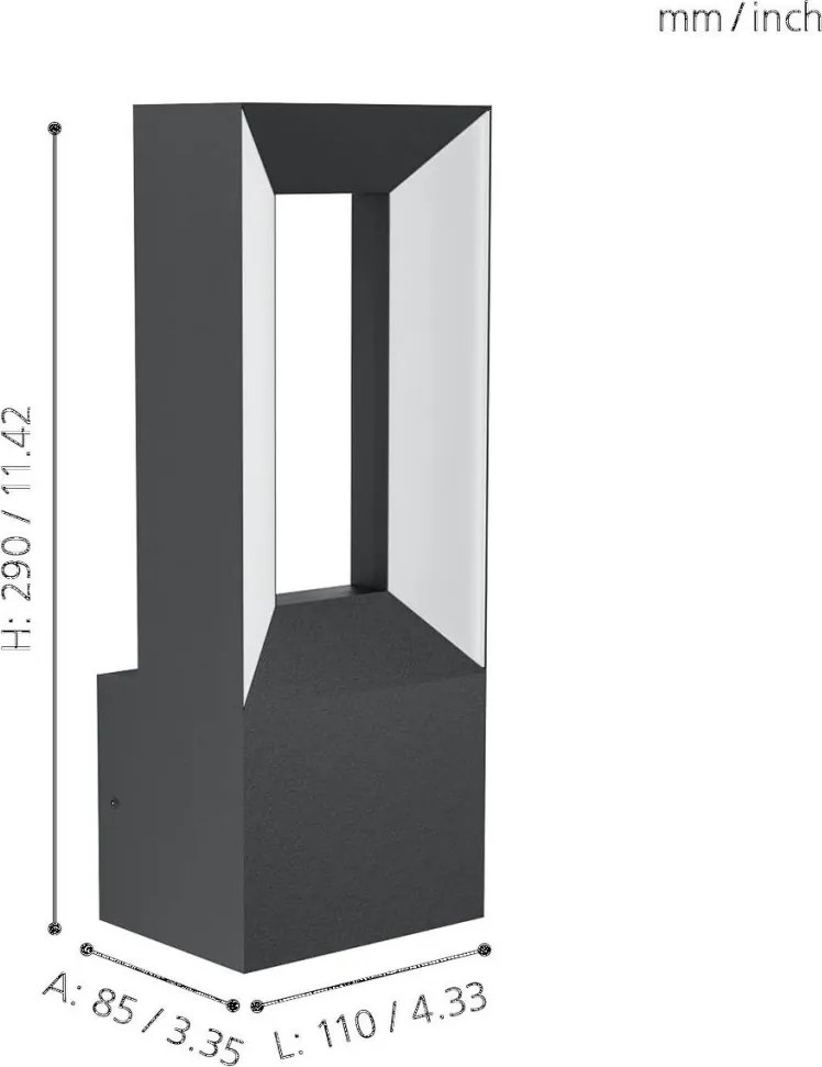 EGLO 98725 RIFORANO Modern Kültéri Fali Lámpa Fehér, Fekete LED IP44