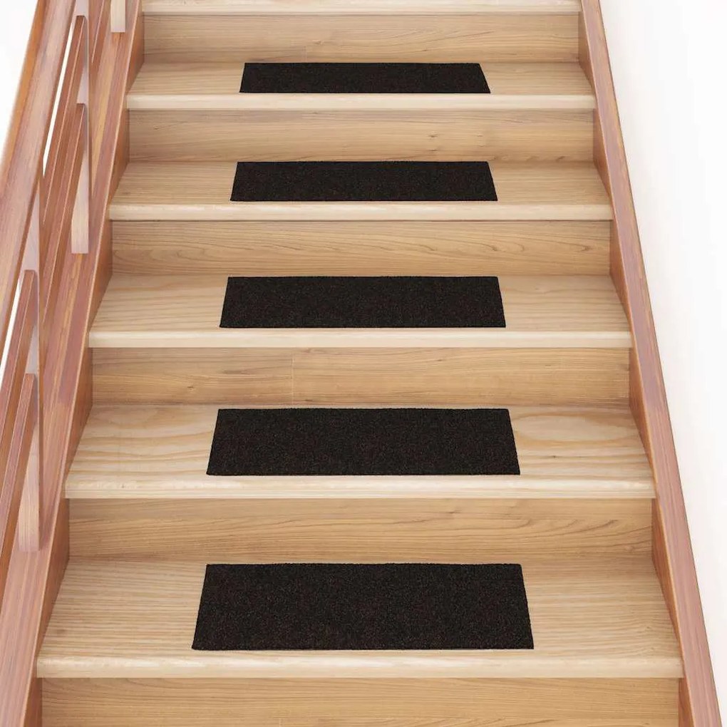 öntapadós lépcsőszőnyegek 30 db 60 x 25 cm sötétbarna téglalap alakú