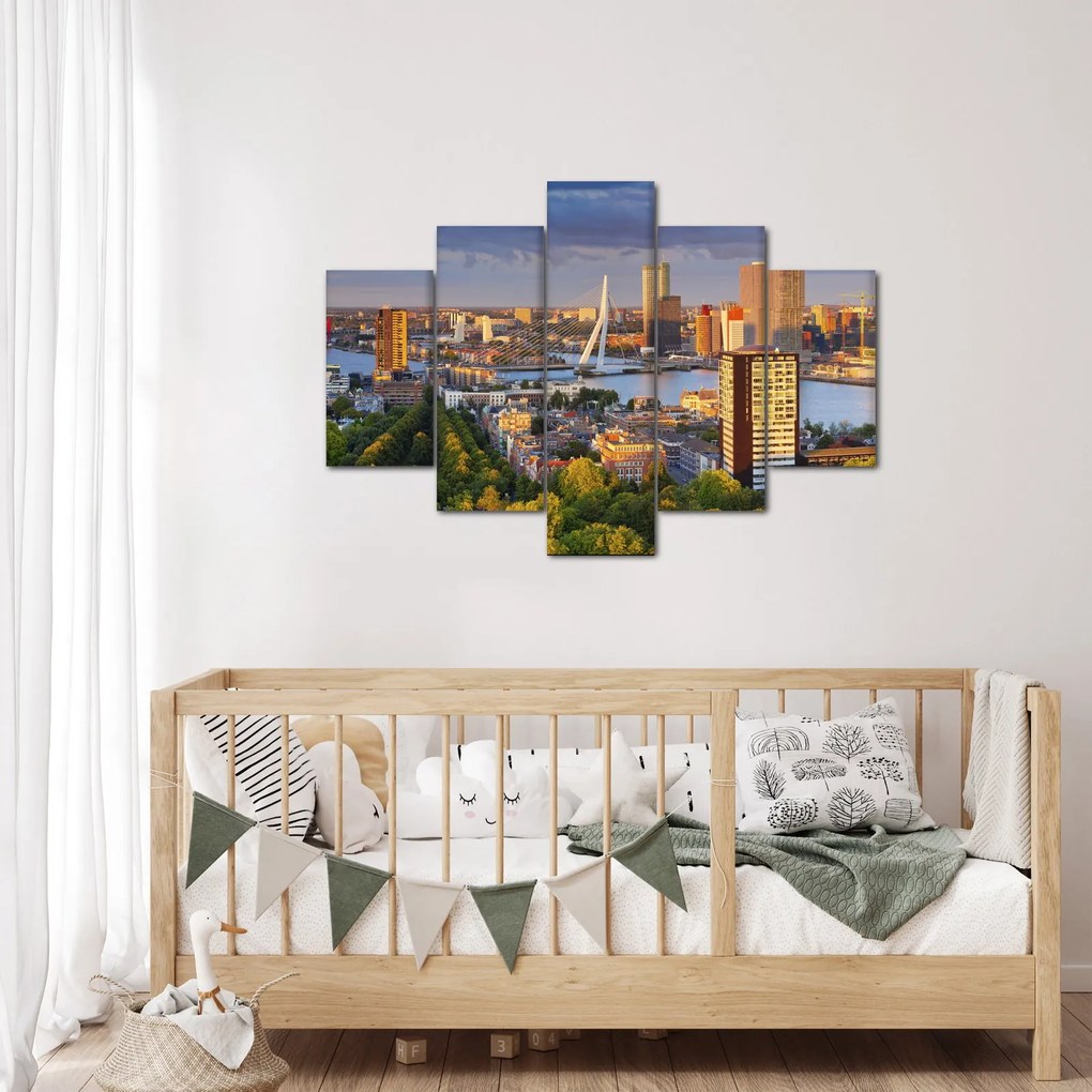 Kép - panoráma Rotterdam, Hollandia (150x105 cm)