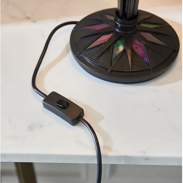 Endon 64045 - Tiffany DARK STAR asztali lámpa 2xE27/60W/230V, Ø 49 cm