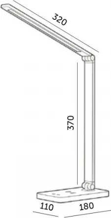 NOBLITE Q LED dimmelhető asztali lámpa vezeték nélküli töltővel, 7W/230V, 3000/4000/6500K, fehér