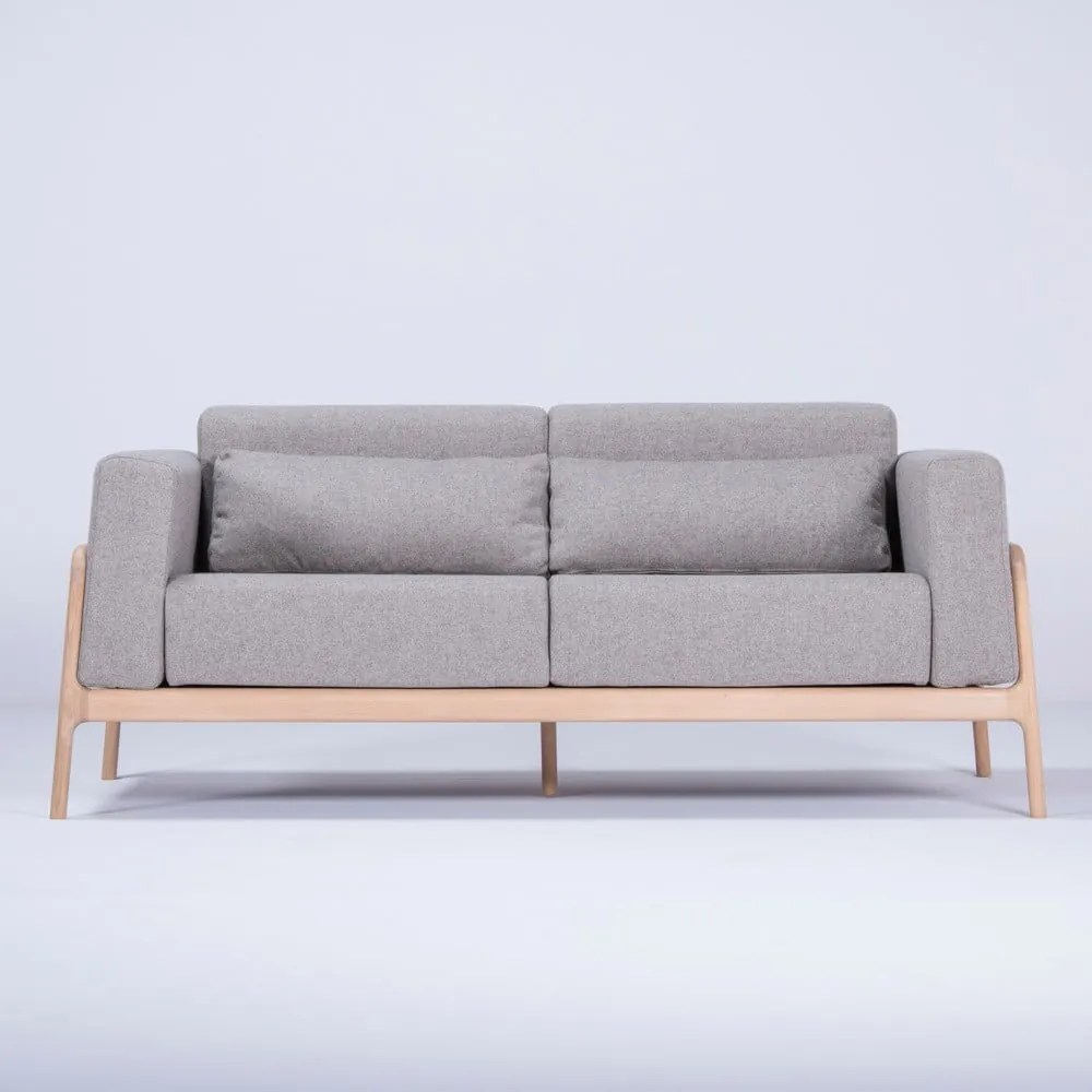 Fawn szürke kanapé tölgyfából, 180 cm - Gazzda