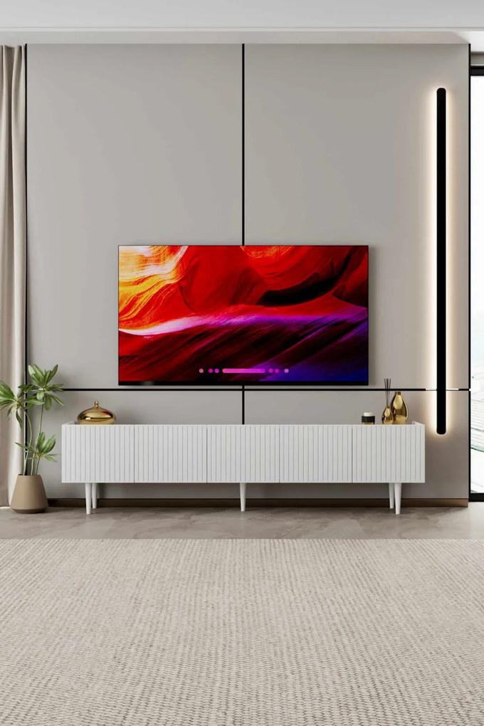 Capella TV-állvány, fehér, 200 cm
