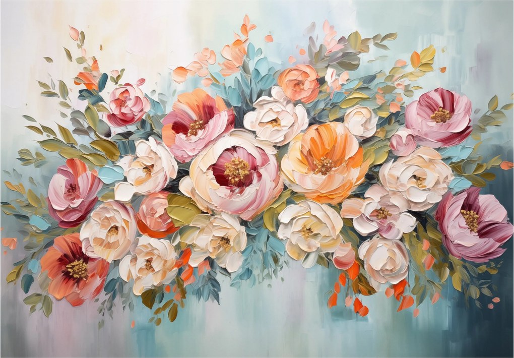 Fotótapéta Bazsarózsa Rózsa Provence Shabby Chic vinil 416x290 +ragasztó