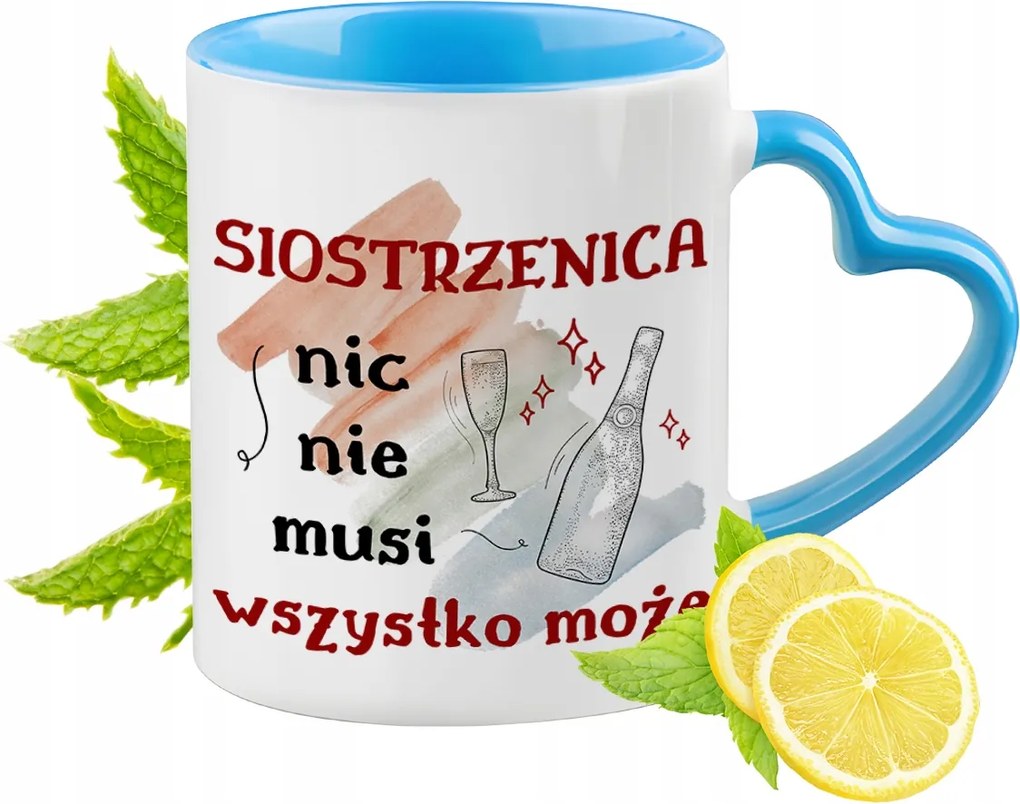 Unokahúgomnak Kék Bögre Szív Alakú Füllel Ajándék