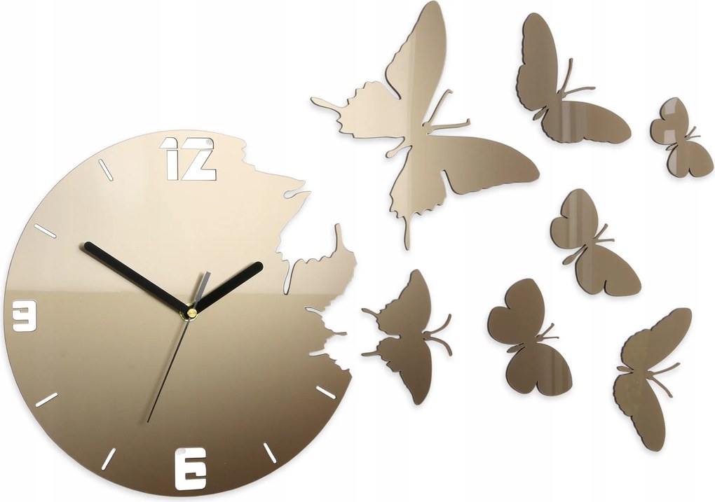 Falióra Modern Csendes Nappaliba vagy Hálószobába Akril Pillangókkal