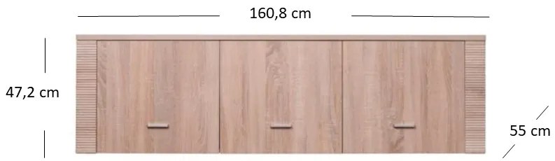 Felépítmény a ruhásszekrényhez Gwenn 3D (szonoma tölgy). 1052937