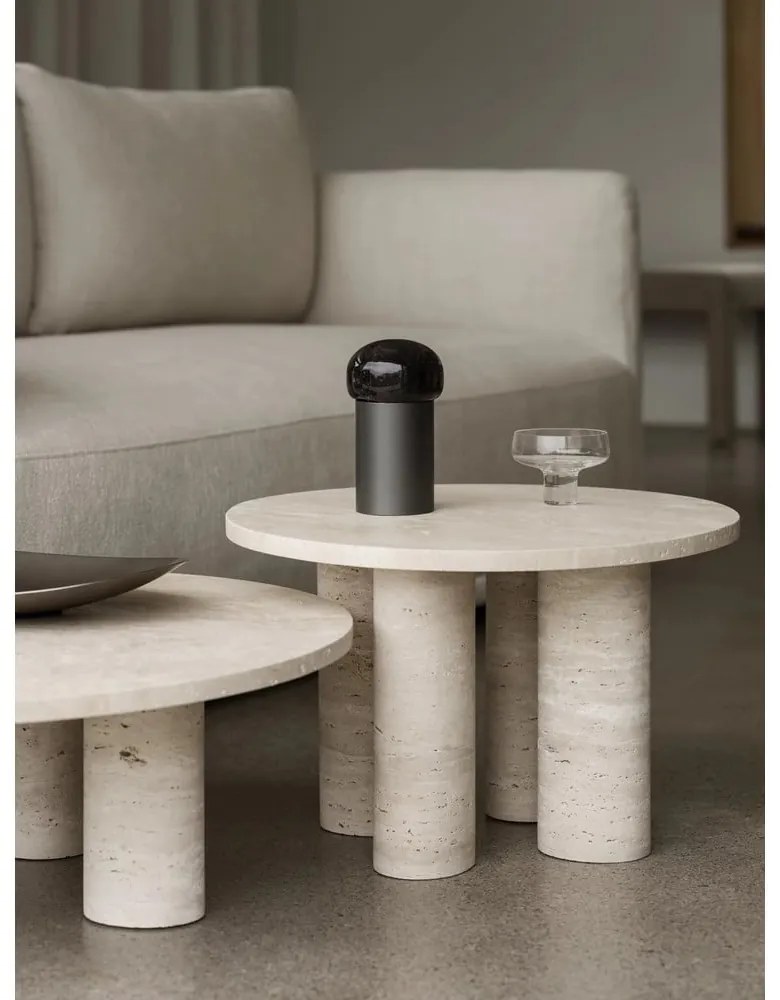 Bézs kő kerek dohányzóasztal ø 75 cm Volos – Blomus