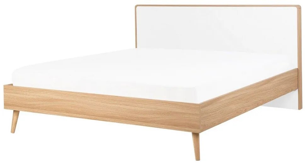 Franciaágy 160 cm SERVI (ágyráccsal és LED világítással) (világos fa). 1007524