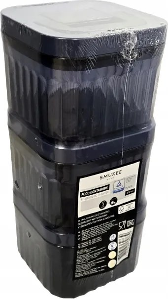 Smukee Ételtároló Készlet Dombornyomott fogantyúval 3x350ml Sötétkék