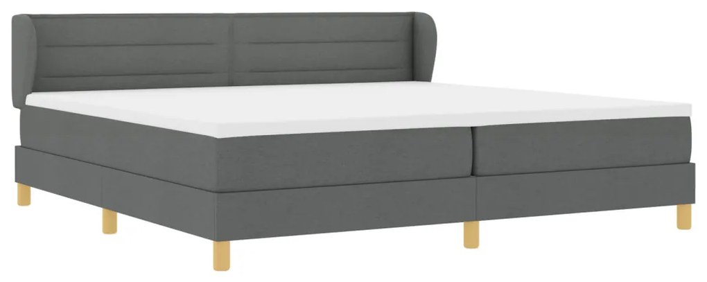 Dozenágy Matraccal Sötét Szürke 200x200 cm Szövet