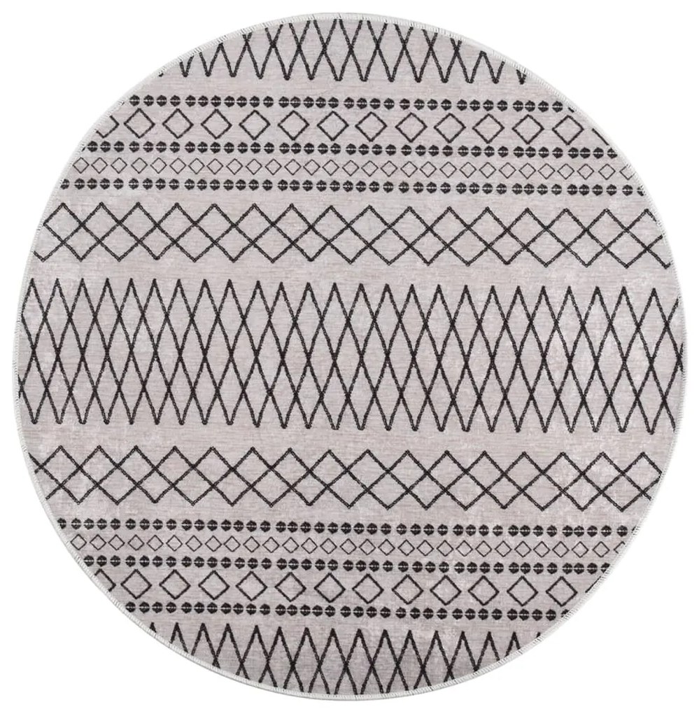 fekete-fehér csúszásmentes mosható szőnyeg φ120 cm