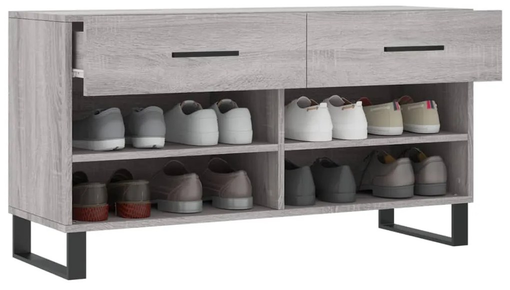 vidaXL szürke sonoma színű szerelt fa cipőpolc 102 x 35 x 55 cm