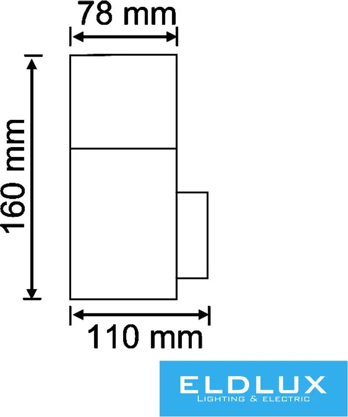 ELDLUX B160-B Modern Kültéri Fali Lámpa IP44