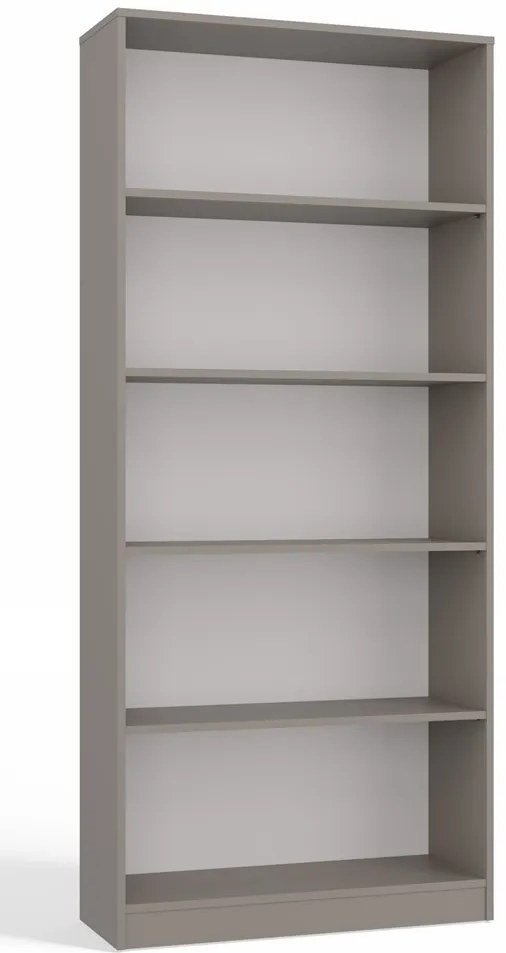 R80 polcos szekrény, könyvtartó, 80x182x30 cm, agyag színű