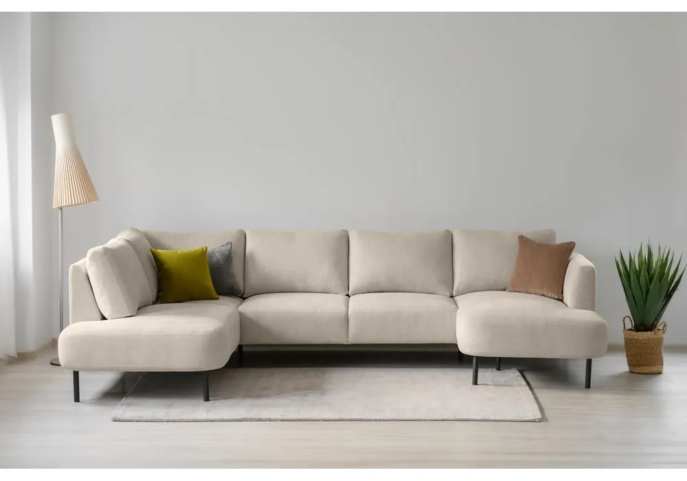 Bézs sarokkanapé (bal oldali-U alakú) Hero – Scandic