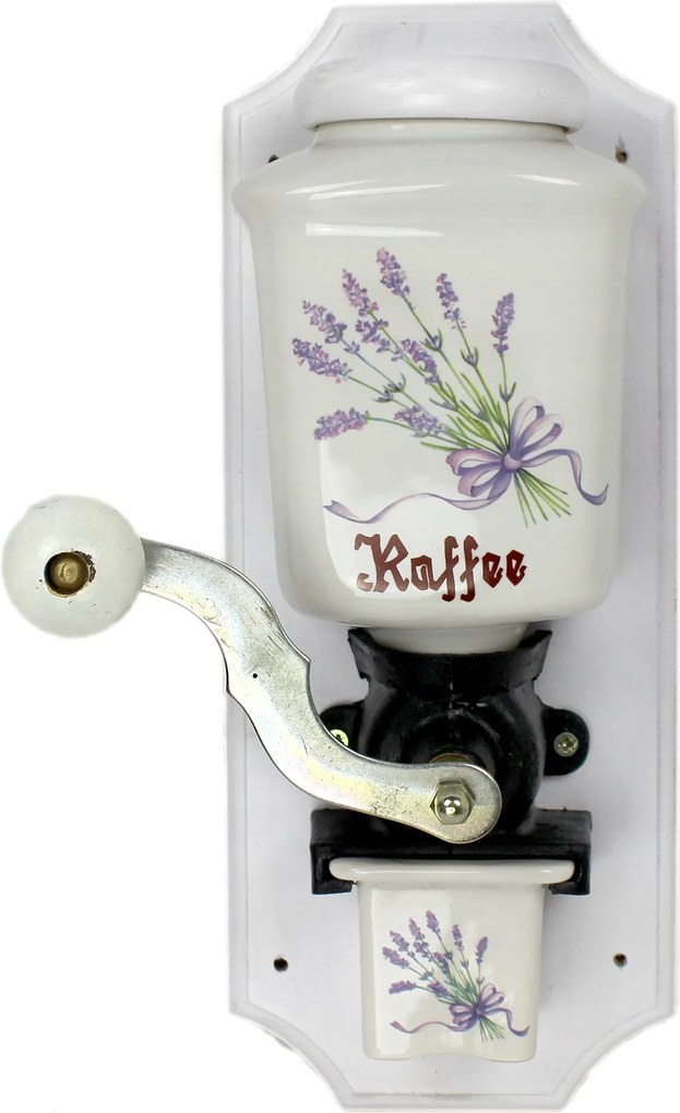 Kézi kávédaráló fali 30 cm levendula motívum