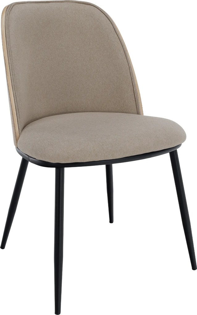 Étkezőszék, bézses barna/natúr fa/fekete, VUDIA