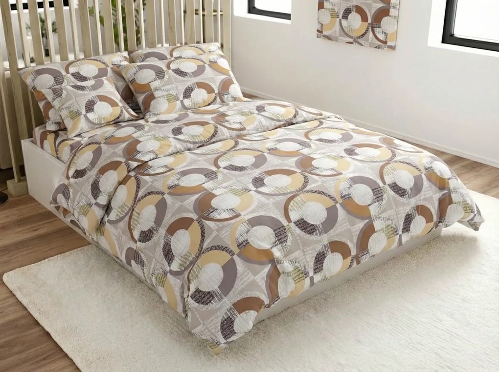 Mikroszálas ágyneműhuzat CIRELLO barna-szürke Ágyneműhuzat mérete: 2 db 70 x 90 cm | 200 x 220 cm