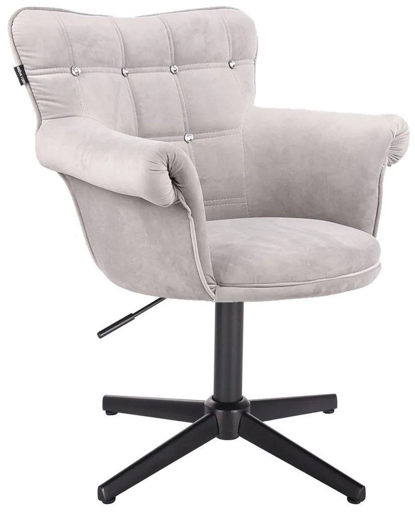 HR804CCROSS Acél modern velúr szék fekete lábbal