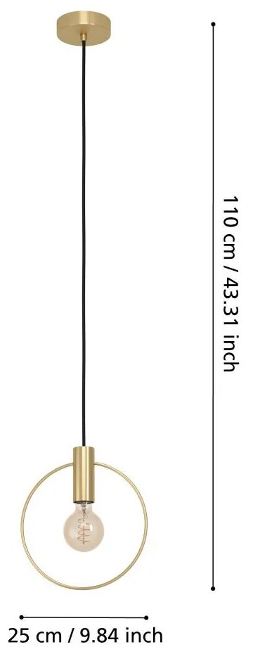 Eglo Manizales 98834 függeszték, 1x40W E27