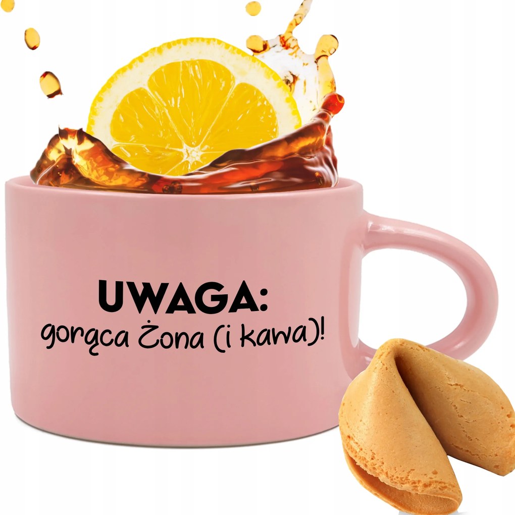 Csésze Rózsaszín 200ml Ajándék Pároknak Forró Feleség Jóslás Sütemény