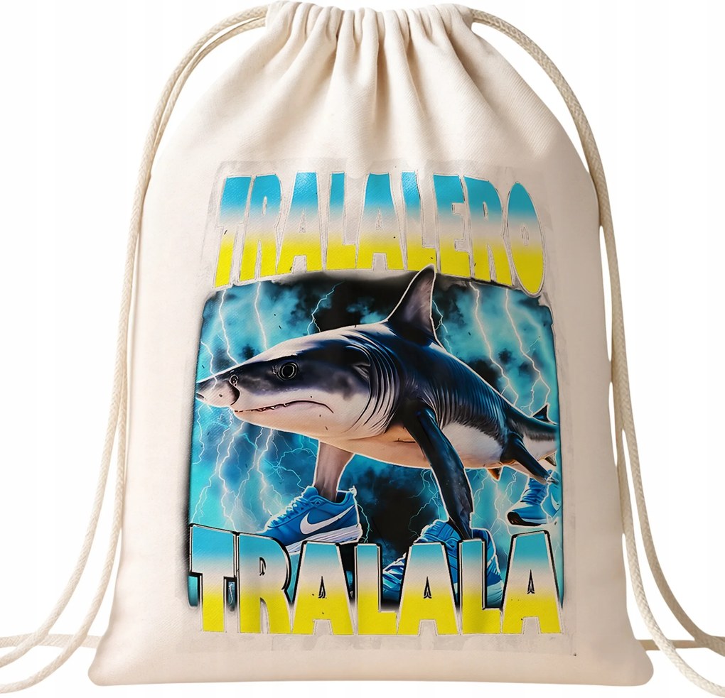 Tralalero Tralala viral tiktok brainrot mem pamut hátizsák