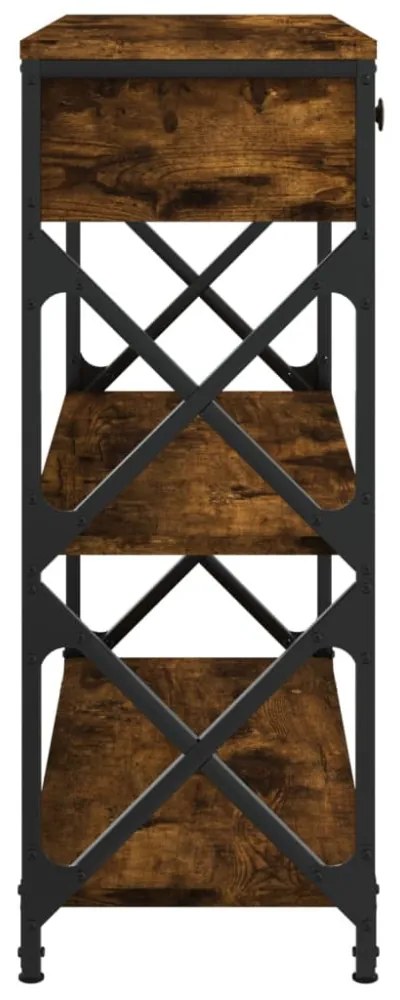 füstös tölgy színű szerelt fa tálalóasztal 75x28x75 cm