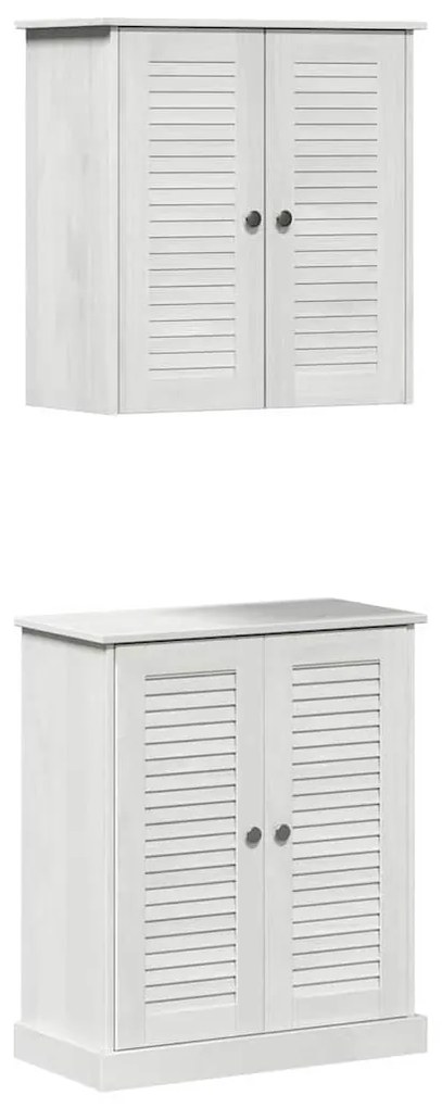 Fürdőszoba bútor szett polcokkal 2 pcs Barna 67.5 x 34 x 80 cm